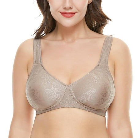 Wingslove Women’s Plus Size Full Coverage Bra Wirefree Non Padded Support Bra 44B