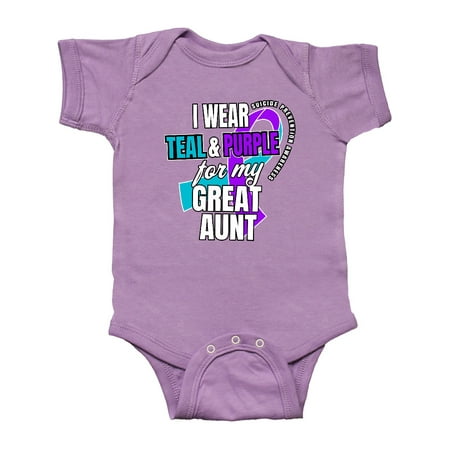 Inktastic Suicide Prevention I Wear Teal and Purple for My Great Aunt Gift Baby Boy or Baby Girl Bodysuit
Inktastic Suicide Prevention I Wear Teal and Purple for My Great Aunt Gift Baby Boy or Baby Girl Bodysuit