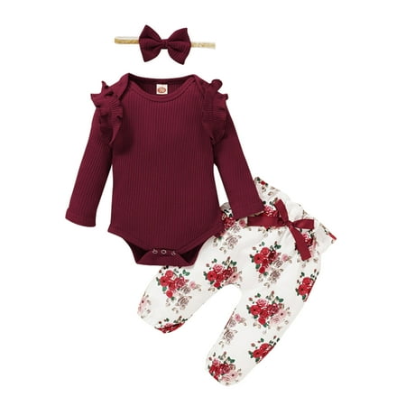 Cindysus Toddler Casual Floral Print Headband Set Newborn Elastic Waist Fall Outfits Snap Buttons Home Solid Color Cute 3 Pieces Outfit
Cindysus Toddler Casual Floral Print Headband Set Newborn Elastic Waist Fall Outfits Snap Buttons Home Solid Color Cute 3 Pieces Outfit