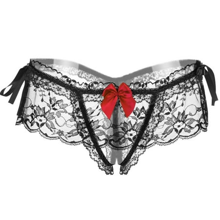 EHTMSAK Women s Low Rise Bow Soft Lace Breathable Underwear Bikini Panties Black Free Size
EHTMSAK Women s Low Rise Bow Soft Lace Breathable Underwear Bikini Panties Black Free Size