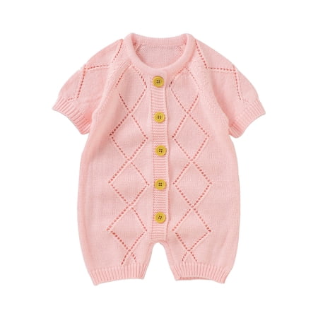 Gureui Toddler Infant Baby Boys Girls Romper Casual Short Sleeve Solid Color Round Neck Hollow-Out Knitted Bodysuit
Gureui Toddler Infant Baby Boys Girls Romper Casual Short Sleeve Solid Color Round Neck Hollow-Out Knitted Bodysuit