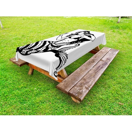 Underwater Outdoor Tablecloth Mermaid Mythological Young Girl with Fish Tail Monochrome Classic Style Art Decorative Washable Fabric Picnic Table Cloth 58 X 84 Inches Black White by Ambesonne
Underwater Outdoor Tablecloth Mermaid Mythological Young Girl with Fish Tail Monochrome Classic Style Art Decorative Washable Fabric Picnic Table Cloth 58 X 84 Inches Black White by Ambesonne