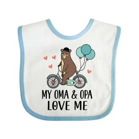 Inktastic Oma and Opa Love Me Grandchild Gift Gift Baby Boy Bib