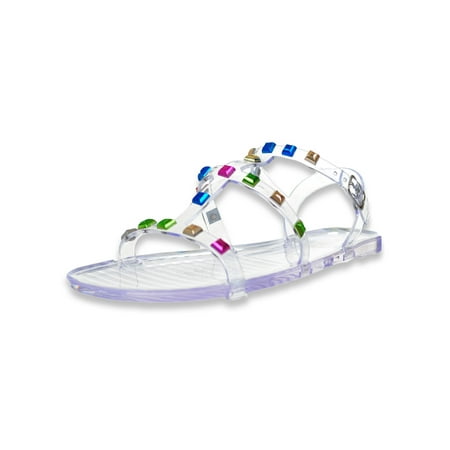 Mudd Girls Studded Jelly Sandals - white 3 youth
