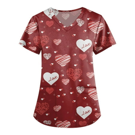 QWERTYU Professionals Scrubs Top for Women Pockets Working Nursing Scrubs Holiday Valentine s Day T Shirt Short Sleeve V Neck Uniform Wine 3XL
QWERTYU Professionals Scrubs Top for Women Pockets Working Nursing Scrubs Holiday Valentine s Day T Shirt Short Sleeve V Neck Uniform Wine 3XL