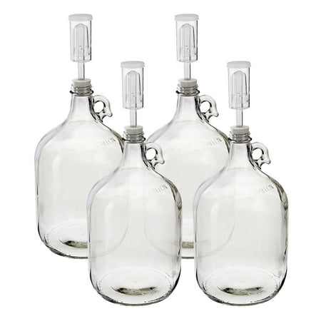 Home Brew Ohio One Gallon Glass Complete Fermenter Set of 4