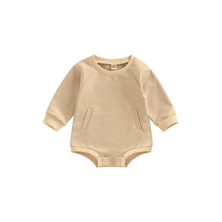 SHIBAOZI Infant Baby Girls Boys Autumn Romper Solid Color Crew Neck Long Sleeve Snaps Sweatshirt Jumpsuit
SHIBAOZI Infant Baby Girls Boys Autumn Romper Solid Color Crew Neck Long Sleeve Snaps Sweatshirt Jumpsuit