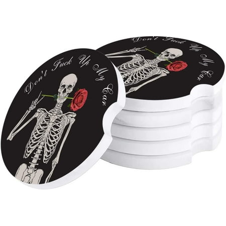 FMSHPON Skull and Roses Black Set of 4 Car Coaster for Drinks Absorbent Ceramic Stone Coasters Cup Mat with Cork Base for Home Kitchen Room Coffee Table Bar Decor
FMSHPON Skull and Roses Black Set of 4 Car Coaster for Drinks Absorbent Ceramic Stone Coasters Cup Mat with Cork Base for Home Kitchen Room Coffee Table Bar Decor