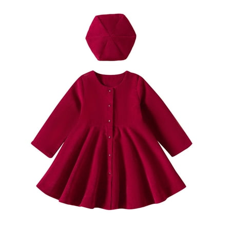 Xutthjh Toddler Kids Girls Infant Fashionable Soild Color O-Neck Long Sleeve Princess Dress Hat Set
Xutthjh Toddler Kids Girls Infant Fashionable Soild Color O-Neck Long Sleeve Princess Dress Hat Set