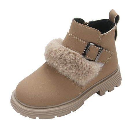 

PEASKJP Toddler Shoes for Girl Baby Unisex Walking Shoes Anti-Slip Toddler Boots Walking Shoes (Khaki 26)