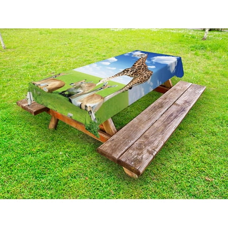 Giraffe Outdoor Tablecloth Antelope and Giraffe on Green Meadow Zoo African Animals in Tropic Atmosphere Decorative Washable Fabric Picnic Tablecloth 58 X 104 Inches White Blue Brown by Ambesonne
Giraffe Outdoor Tablecloth Antelope and Giraffe on Green Meadow Zoo African Animals in Tropic Atmosphere Decorative Washable Fabric Picnic Tablecloth 58 X 104 Inches White Blue Brown by Ambesonne
