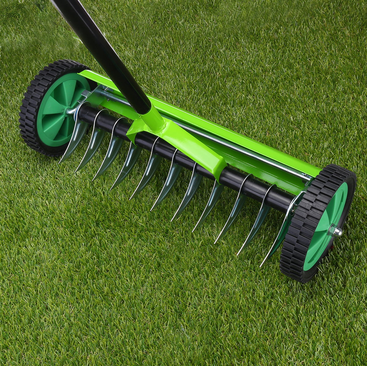Lawn Aerator Heavy Duty Rolling Garden Lawn Spike Aerator Roller Grass