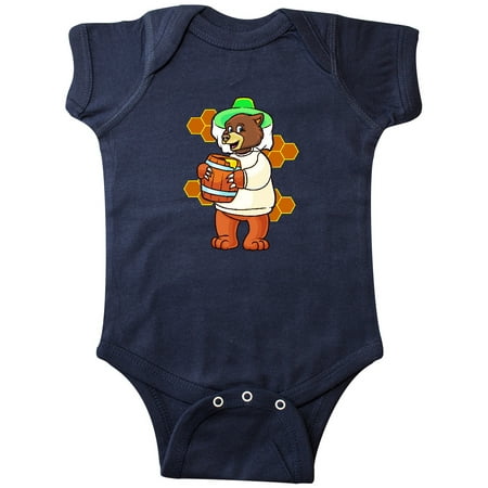 Inktastic Beekeeping Cute Bear with Honey Gift Baby Boy or Baby Girl Bodysuit