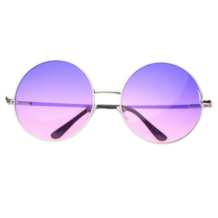 MLC Eyewear Large Vintage Inspired Round Sunglasses Gradient Lens UV400