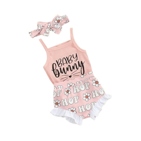 Bslissey Baby Girls Easter Short Pants Sets Letter Print Sleeveless Strap Romper + Shorts + Headband 3M 6M 12M 18M Newborn Infant Summer 3Pcs Cute Outfits
Bslissey Baby Girls Easter Short Pants Sets Letter Print Sleeveless Strap Romper + Shorts + Headband 3M 6M 12M 18M Newborn Infant Summer 3Pcs Cute Outfits