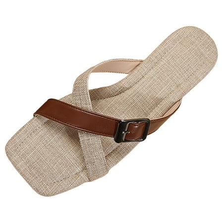 Gzea Outdoor Slippers Indoor European And American Large Sized Soft Soled Sandals 2024 New External Wearing Square Toe Sandals Flat Bottomed Beach Flip Flop For Women Brown 39
Gzea Outdoor Slippers Indoor European And American Large Sized Soft Soled Sandals 2024 New External Wearing Square Toe Sandals Flat Bottomed Beach Flip Flop For Women Brown 39