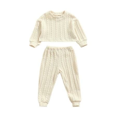 Frobukio 2Pcs Kids Boys Girls Knitted T-shirt Trousers Clothes Sets Autumn Spring Long Sleeve Tops Pants Beige 18-24 Months
Frobukio 2Pcs Kids Boys Girls Knitted T-shirt Trousers Clothes Sets Autumn Spring Long Sleeve Tops Pants Beige 18-24 Months