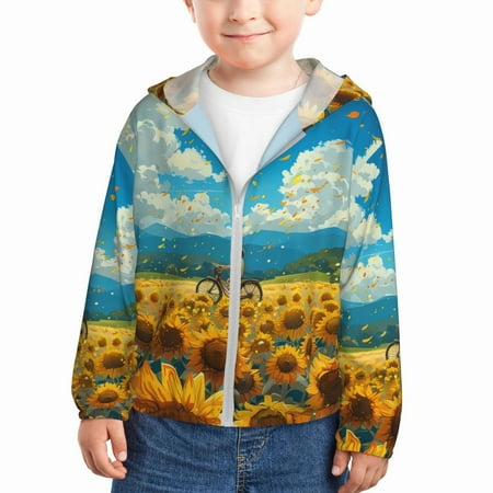 Goofa Field Bicycle Young Sunflower Printed Kids Zip-Up Hoodie Girls Boys UPF50+ Sun Protection Jacket Hooded Cooling Shirt-2 Years
Goofa Field Bicycle Young Sunflower Printed Kids Zip-Up Hoodie Girls Boys UPF50+ Sun Protection Jacket Hooded Cooling Shirt-2 Years