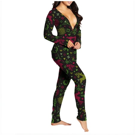 Puawkoer Women’s Deep V Printed Functional Buttoned Jumpsuit Nightgown Supersoft Thick Pajamas Slim Loungewear Family Party womens dress pants S Black
Puawkoer Women’s Deep V Printed Functional Buttoned Jumpsuit Nightgown Supersoft Thick Pajamas Slim Loungewear Family Party womens dress pants S Black