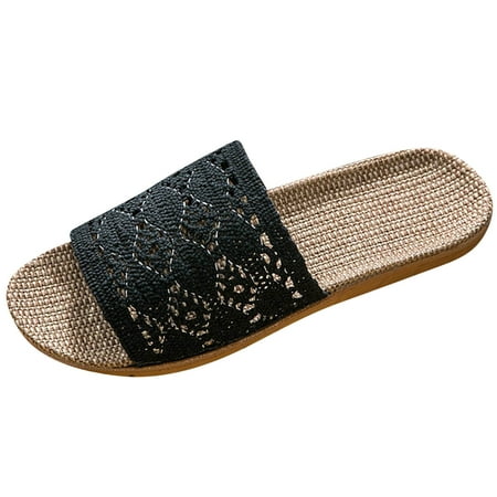 Gzea Woman Slippers Women s Non Slip Lace Home Linen Slippers Wooden Floor Comfortable Sandals Black 39
Gzea Woman Slippers Women s Non Slip Lace Home Linen Slippers Wooden Floor Comfortable Sandals Black 39