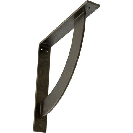 Ekena Millwork 2 W x 14 D x 14 H Bulwark Steel Bracket Antiqued Pale Gold