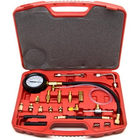 0-140 PSI Fuel Pump Injector Tester Test Pressure Gauge Gasoline Cars
