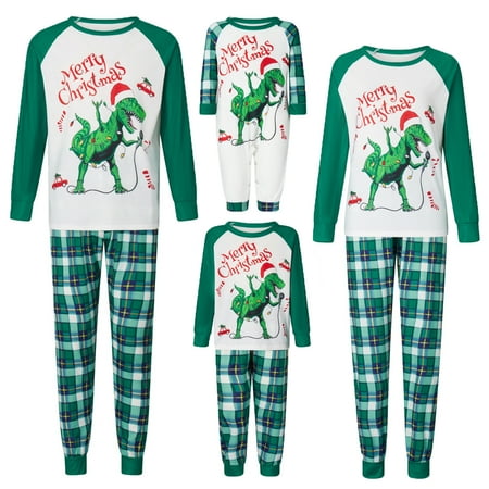 Christmas Family Pajamas Matching Set Dinosaur Print Tops and Plaid Pants Sleepwear XMAS Jammies
Christmas Family Pajamas Matching Set Dinosaur Print Tops and Plaid Pants Sleepwear XMAS Jammies