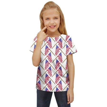 Kids Girls Boys Independence Day Short Sleeve Tops American Unisex T Shirt Size 130 Red
Kids Girls Boys Independence Day Short Sleeve Tops American Unisex T Shirt Size 130 Red
