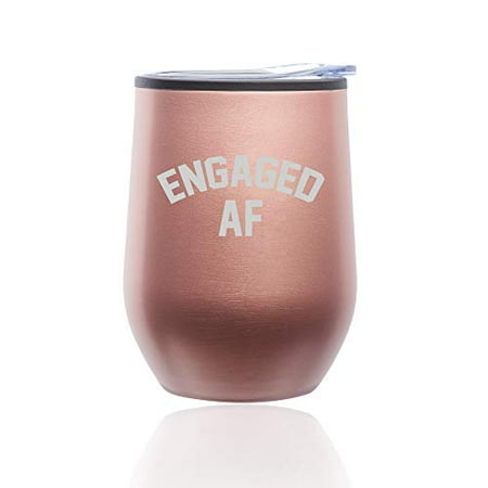 Stemless Wine Tumbler Coffee Travel Mug Glass with Lid Engaged AF Funny Engagement (Rose Gold)
Stemless Wine Tumbler Coffee Travel Mug Glass with Lid Engaged AF Funny Engagement (Rose Gold)