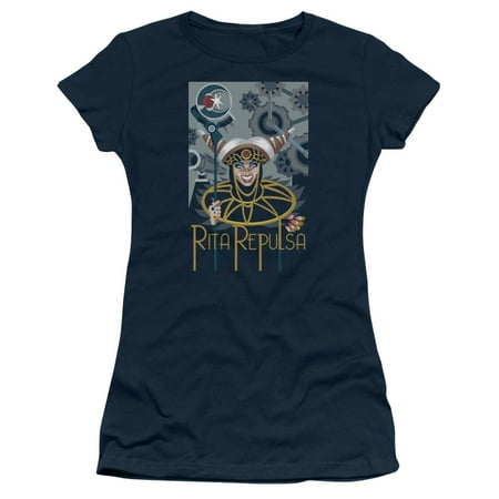 Power Rangers - Rita Deco - Juniors Teen Girls Cap Sleeve Shirt - Large