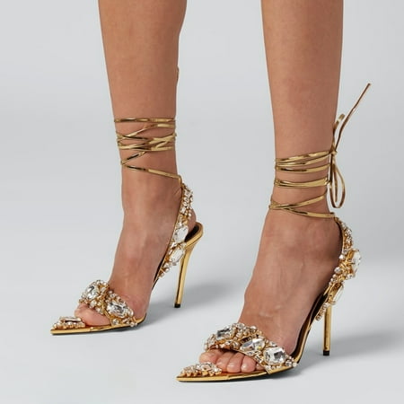 SHENZHYIXINC Elegant Women‘s Rhinestone Stiletto Sandals with Stylish Pointed Toe and Strappy High Heels - Perfect for Fashionable Banquets & Parties 
SHENZHYIXINC Elegant Women‘s Rhinestone Stiletto Sandals with Stylish Pointed Toe and Strappy High Heels - Perfect for Fashionable Banquets & Parties