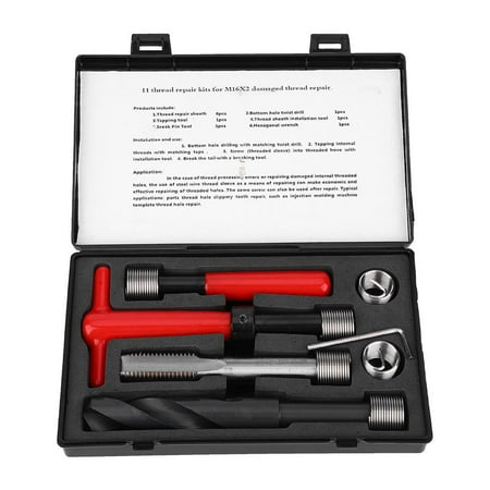 Fugacal Twisted Drill 11Pcs Thread Repair Kit Stainless Steel Twisted Drill Tap Wrench Threaded Insert Tool M16x2 Tap
Fugacal Twisted Drill 11Pcs Thread Repair Kit Stainless Steel Twisted Drill Tap Wrench Threaded Insert Tool M16x2 Tap