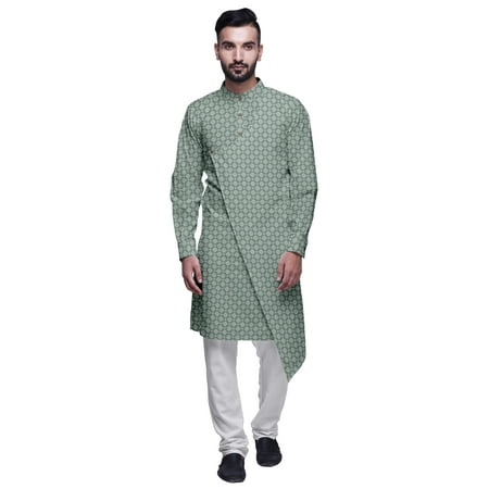 Atasi Designer Kurta Pajama For Men Printed Angrakha Kurta Set Summer Clothing