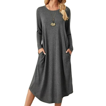 Glookwis Solid Color Pajamas Dress for Women Nightshirt Nightgown Sleep Dress Pockets Lounge Dress Dark Gray L
Glookwis Solid Color Pajamas Dress for Women Nightshirt Nightgown Sleep Dress Pockets Lounge Dress Dark Gray L
