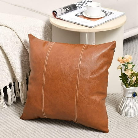 Fancy Homi Brown Boho Faux Leather Decorative Throw Pillow Covers 16x16 Inch for Living Room Couch Bed Hand Stitched Accent Square Cushion Case 16x16 Luxury Modern Farmhouse Home Decor
Fancy Homi Brown Boho Faux Leather Decorative Throw Pillow Covers 16x16 Inch for Living Room Couch Bed Hand Stitched Accent Square Cushion Case 16x16 Luxury Modern Farmhouse Home Decor