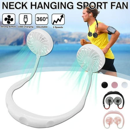 Neck Fan Portable- Neckband Fan USB Charging Hand Free - Personal Mini Sport Fan - Rechargeable with 3 Speeds Adjustable Earphone Design Mini USB Fan Wearable Necklance Fan High Quality