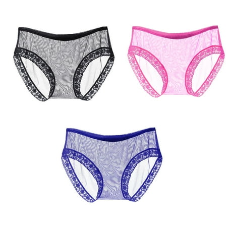 Women Briefs Three-piece Low Middle Waist Transparent Mesh Underwear Solid Lace Underwear
Women Briefs Three-piece Low Middle Waist Transparent Mesh Underwear Solid Lace Underwear