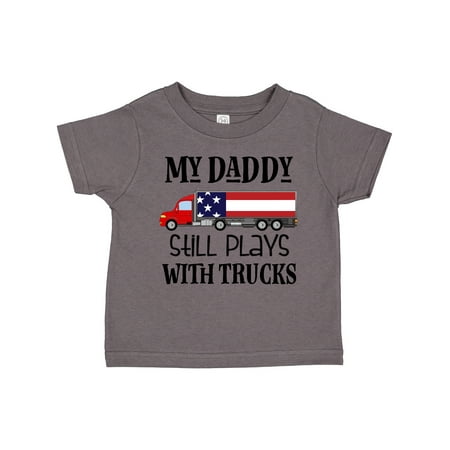 Inktastic Daddy Plays with Trucks Gift Toddler Boy or Toddler Girl T-Shirt