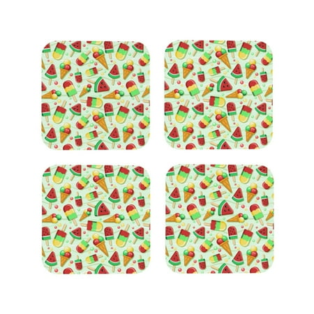Drink Coasters Set of 4 Watermelon Ice Cream Print Leather Coasters for Coffee Table Protector Heat Resistant Cute Coasters for Home Decor Housewarming Gifts Bar Kitchen 4 Inch Square
Drink Coasters Set of 4 Watermelon Ice Cream Print Leather Coasters for Coffee Table Protector Heat Resistant Cute Coasters for Home Decor Housewarming Gifts Bar Kitchen 4 Inch Square