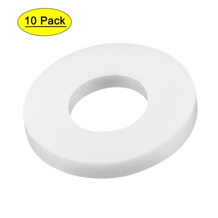 Uxcell 18mmx8mmx2mm PTFE Flat Washer Flange Gasket White 10 Count