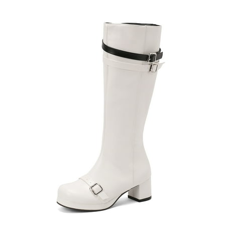 Gomelly Women Casual Knee High Boot Comfort Tall Heels Shoes Work Non Slip Side Zip White 6.5
Gomelly Women Casual Knee High Boot Comfort Tall Heels Shoes Work Non Slip Side Zip White 6.5