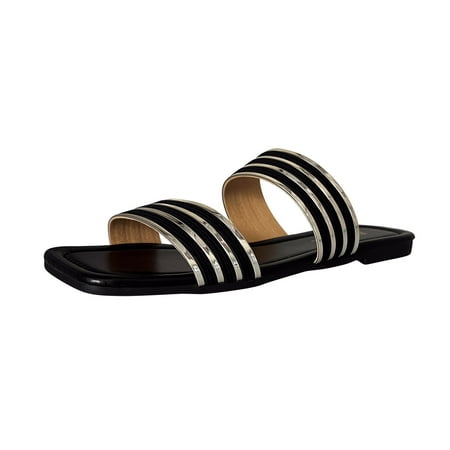 Womens House Slippers Ladies Fashion Summer Leather Metal Panel Open Toe Flat Beach Slippers
Womens House Slippers Ladies Fashion Summer Leather Metal Panel Open Toe Flat Beach Slippers