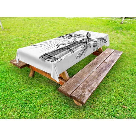 Landscape Outdoor Tablecloth Hand Drawn Rural Scenery Small Town Farm Houses Forest and Mill Romantic Sketch Decorative Washable Fabric Picnic Tablecloth 58 X 120 Inches Black White by Ambesonne
Landscape Outdoor Tablecloth Hand Drawn Rural Scenery Small Town Farm Houses Forest and Mill Romantic Sketch Decorative Washable Fabric Picnic Tablecloth 58 X 120 Inches Black White by Ambesonne