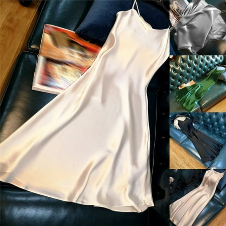 buateil Women Nightdress Solid Color Satin V Neck Spaghetti Strap Backless Sleeping Sleeveless Plus Size Night Dress Women Garment 
buateil Women Nightdress Solid Color Satin V Neck Spaghetti Strap Backless Sleeping Sleeveless Plus Size Night Dress Women Garment