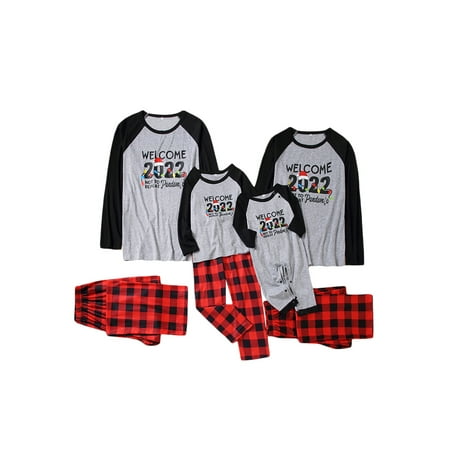 Suanret Merry Christmas Pajamas Set Family Matching Letters Long Sleeve Tops Plaid Pants Sleepwear Nightwear Gray Red Mom-M
Suanret Merry Christmas Pajamas Set Family Matching Letters Long Sleeve Tops Plaid Pants Sleepwear Nightwear Gray Red Mom-M