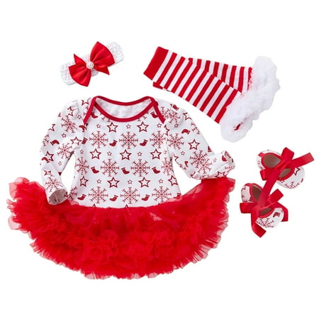 QWERTYU Newborn Infant Baby Toddler Outfits Long Sleeve Christmas One Piece Dress Bodysuit and Shoes Tights Set Clothing Set with Headband for Girl 0-2Y
QWERTYU Newborn Infant Baby Toddler Outfits Long Sleeve Christmas One Piece Dress Bodysuit and Shoes Tights Set Clothing Set with Headband for Girl 0-2Y
