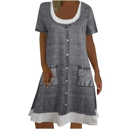 Juebong Fashion Women Casual Sexy Round-Neck Floral Printing Fake Two-Piece Short Sleeve Dress
Juebong Fashion Women Casual Sexy Round-Neck Floral Printing Fake Two-Piece Short Sleeve Dress