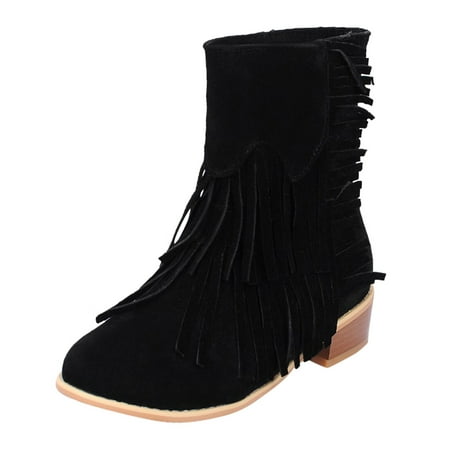 Suede Boots for Women Solid Women s Boots Fashion Retro Tassel Boots Color Suede Slip-On Fashion Flat women s boots Black
Suede Boots for Women Solid Women s Boots Fashion Retro Tassel Boots Color Suede Slip-On Fashion Flat women s boots Black