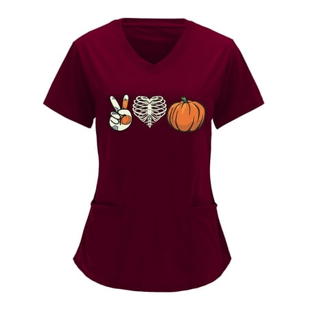 Women Scrubs Top Nurses Clothing Working Uniform Top Care Workwear V-Neck Solid Color Overalls Printing Short Sleeve Top
Women Scrubs Top Nurses Clothing Working Uniform Top Care Workwear V-Neck Solid Color Overalls Printing Short Sleeve Top