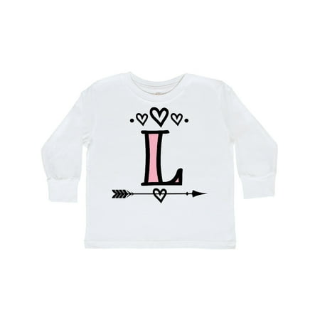Inktastic Letter L Monogram Tribal Arrow Gift Toddler Toddler Girl Long Sleeve T-Shirt